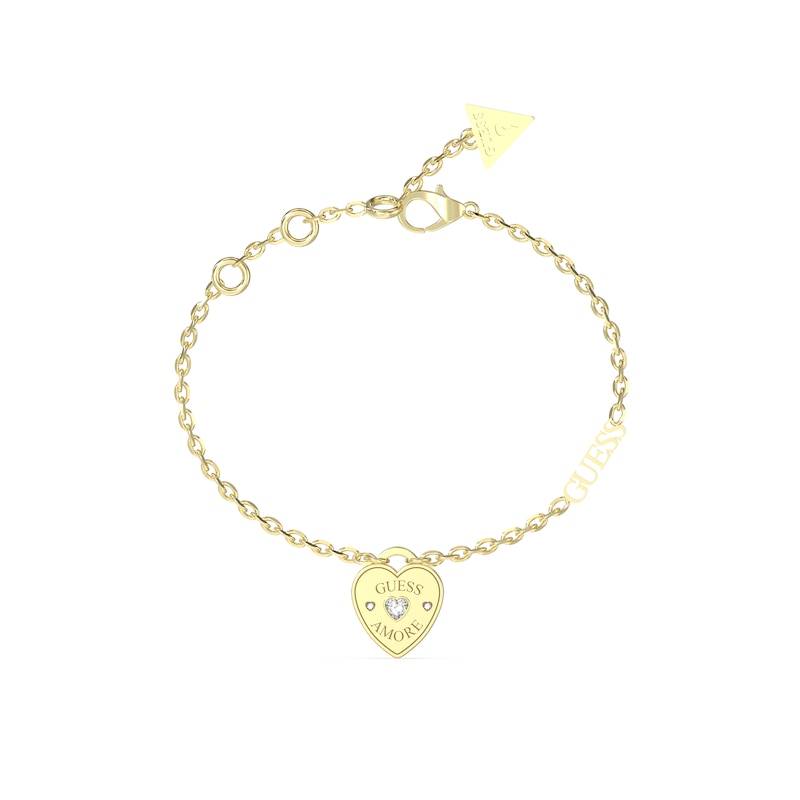 Main Image 1 of Guess 14mm Heart Charm Gold Tone Bracelet