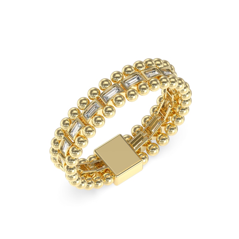 Main Image 1 of Guess Golden Globe Baguette Stone Gold Tone Bracelet