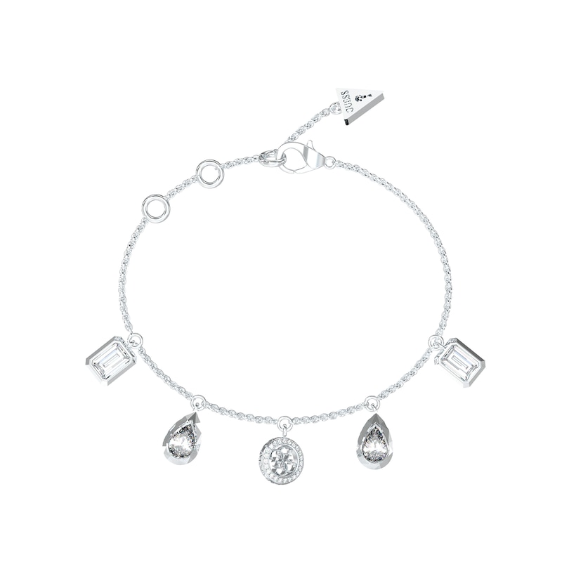 Main Image 1 of Guess Charm & 4G Detail Silver Tone Charm Bracelet