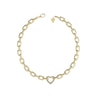 Thumbnail Image 1 of Guess 18mm Pavé Set Heart Chain Gold Tone 16-18&quot; Necklace