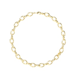 Guess Bamboo Multilink Gold Tone 16-18&quot; Necklace