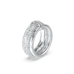 Guess Jungle Circle Pavé Set Silver Tone 8mm Ring