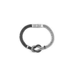 Guess Knotted Detail Gunmetal Tone Chain Bracelet