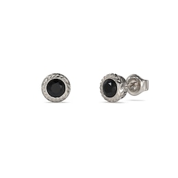 Guess 8mm Crystal Black Tone Stud Earrings