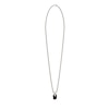 Thumbnail Image 1 of Guess Black Tone Logo Charm 26&quot; Curb Chain Necklace