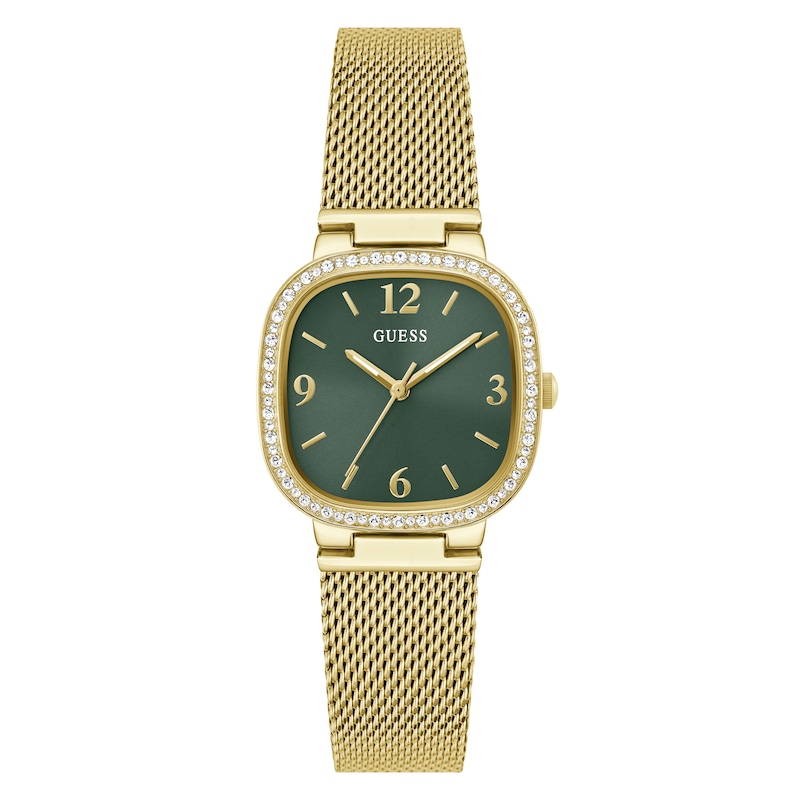 Main Image 1 of Guess Ladies' Green Dial Gold Tone Stainless Steel Bracelet Watch