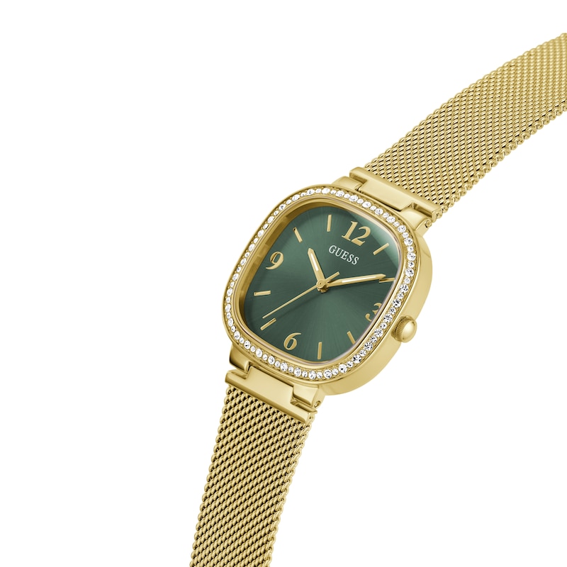 Main Image 4 of Guess Ladies' Green Dial Gold Tone Stainless Steel Bracelet Watch