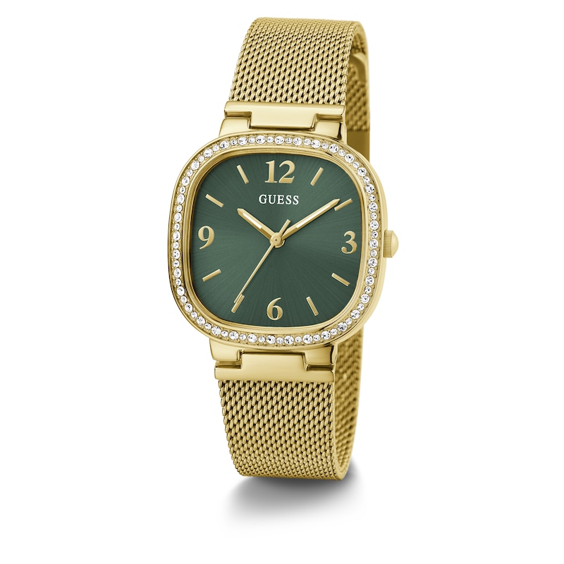 Main Image 5 of Guess Ladies' Green Dial Gold Tone Stainless Steel Bracelet Watch