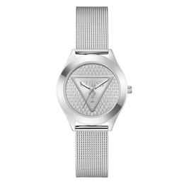 Guess Ladies' Glitz Dial Stainless Steel Mesh Bracelet Watch