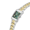 Thumbnail Image 4 of Guess Ladies' Rectangular Green Dial Two Tone Stainless Steel Bracelet Watch