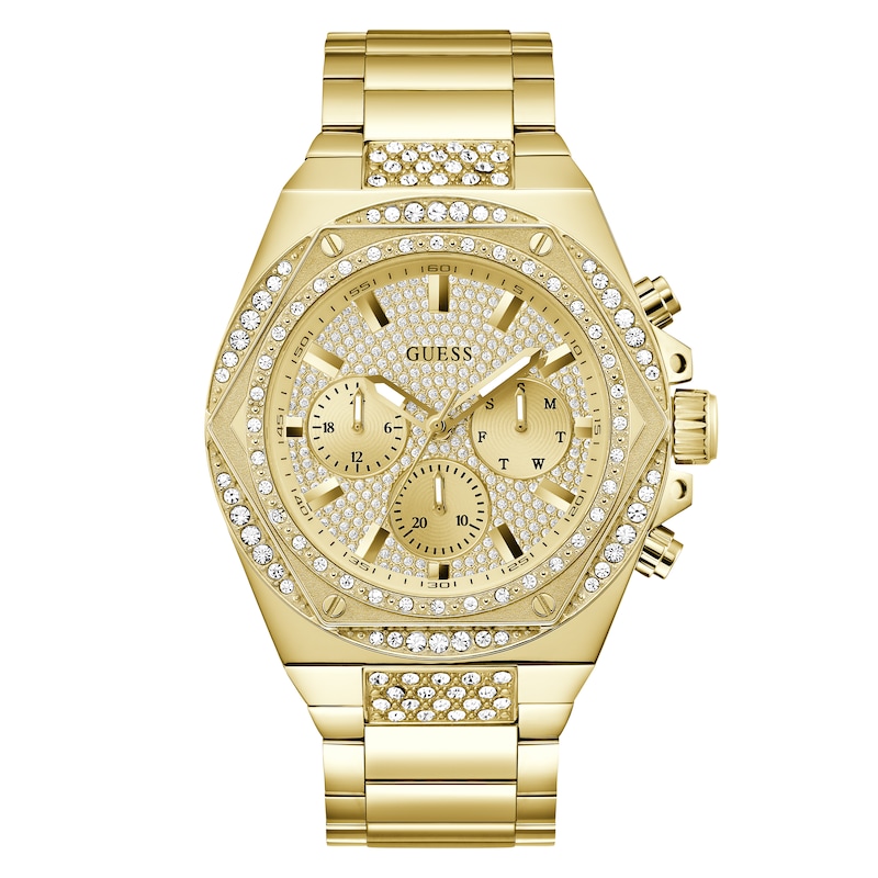 Main Image 1 of Guess Men's Stone Set Gold Tone Bracelet Watch