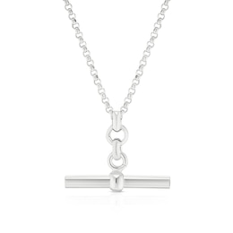 Sterling Silver Plain T-Bar Necklace