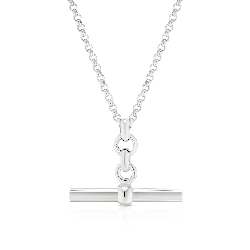 Main Image 1 of Sterling Silver Plain T-Bar Necklace