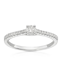 9ct White Gold 0.25ct Diamond Solitaire Ring