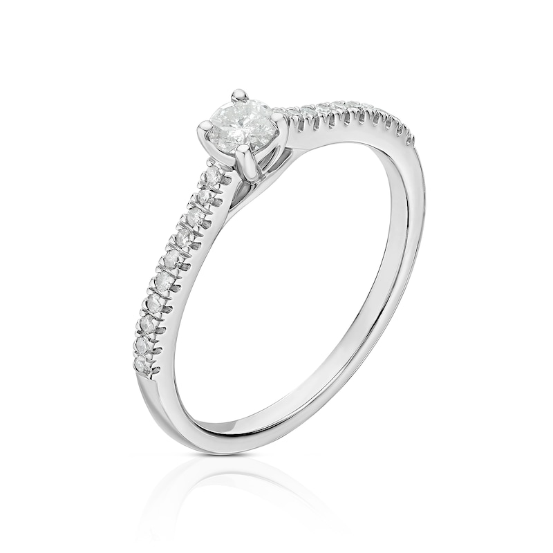 Main Image 2 of 9ct White Gold 0.25ct Diamond Solitaire Ring