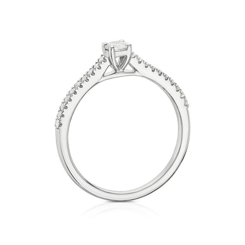 Main Image 3 of 9ct White Gold 0.25ct Diamond Solitaire Ring