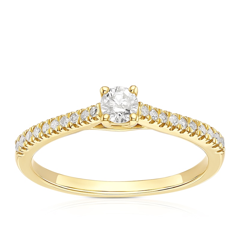 Main Image 1 of 9ct Yellow Gold 0.25ct Diamond Solitaire Ring