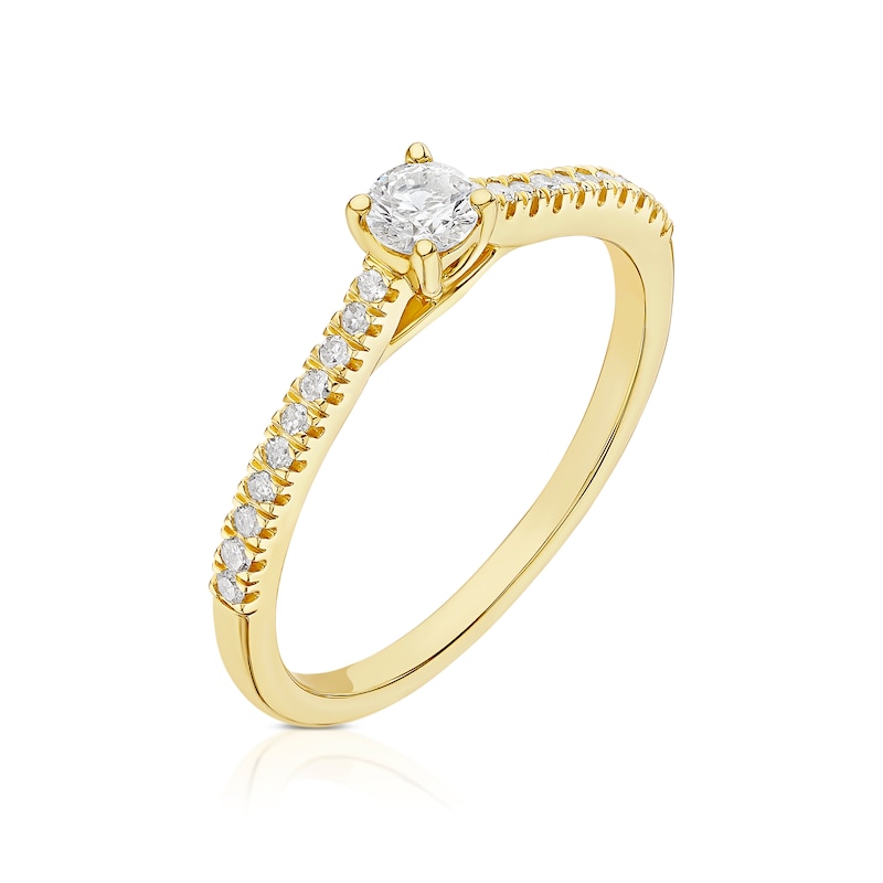 Main Image 2 of 9ct Yellow Gold 0.25ct Diamond Solitaire Ring