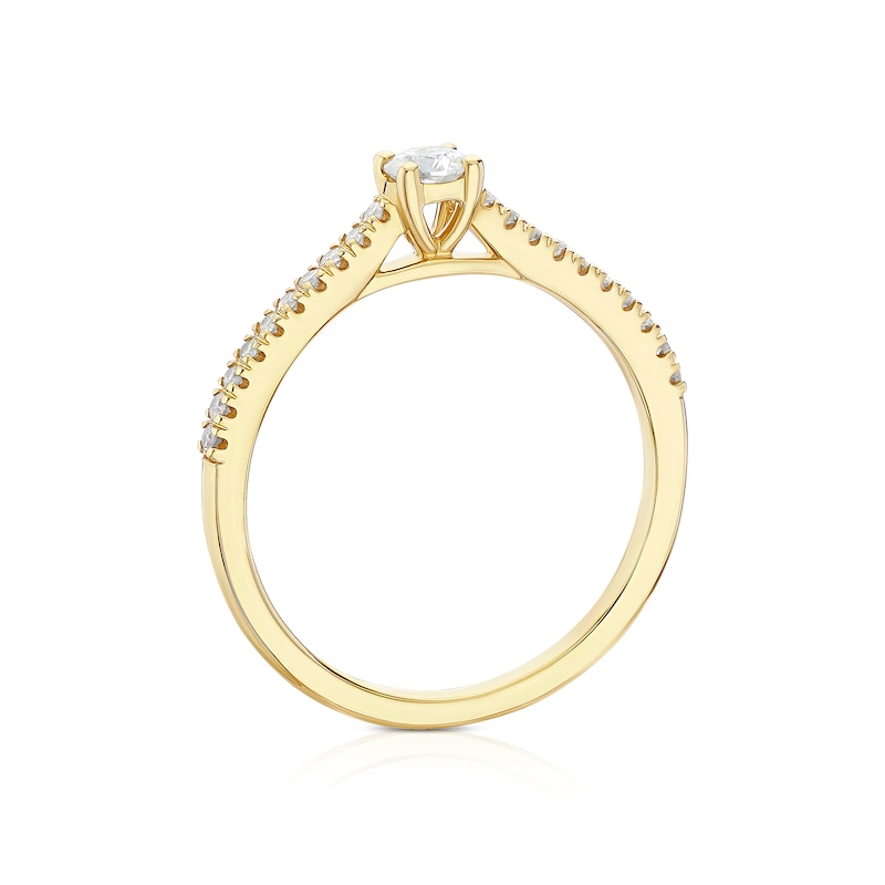 Main Image 3 of 9ct Yellow Gold 0.25ct Diamond Solitaire Ring