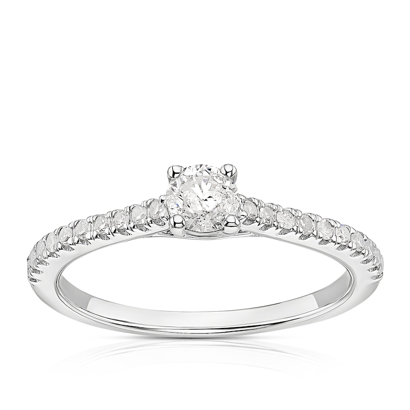 Main Image 1 of 9ct White Gold 0.40ct Diamond Solitaire Ring