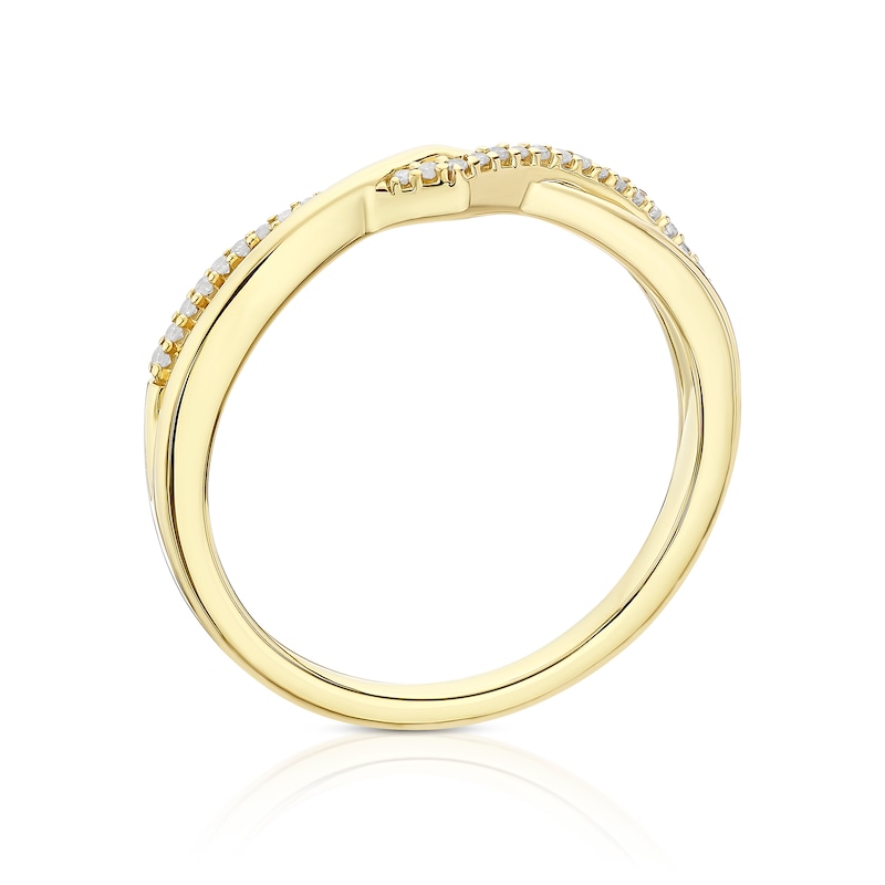 Main Image 3 of 9ct Yellow Gold Diamond Crossover Eternity Ring