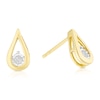 Thumbnail Image 1 of 9ct Yellow Gold Diamond Pear Solitaire Stud Earrings