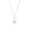 Thumbnail Image 1 of 9ct White Gold Diamond Pear Pendant Necklace