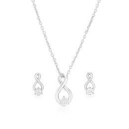 Sterling Silver 0.20ct Diamond Infinity Jewellery Set