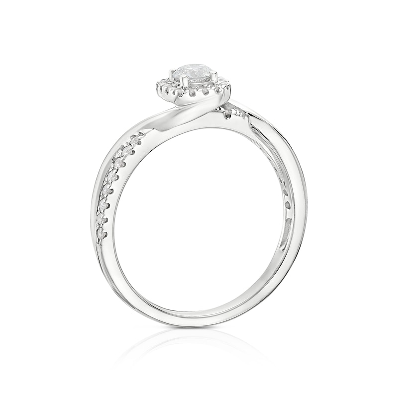 Main Image 3 of 9ct Yellow Gold 0.33ct Diamond Cushion Halo Ring