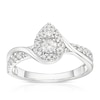 Thumbnail Image 1 of 9ct White Gold 0.40ct Diamond Twisted Pear Halo Ring