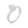 Thumbnail Image 2 of 9ct White Gold 0.40ct Diamond Twisted Pear Halo Ring