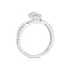 Thumbnail Image 3 of 9ct White Gold 0.40ct Diamond Twisted Pear Halo Ring