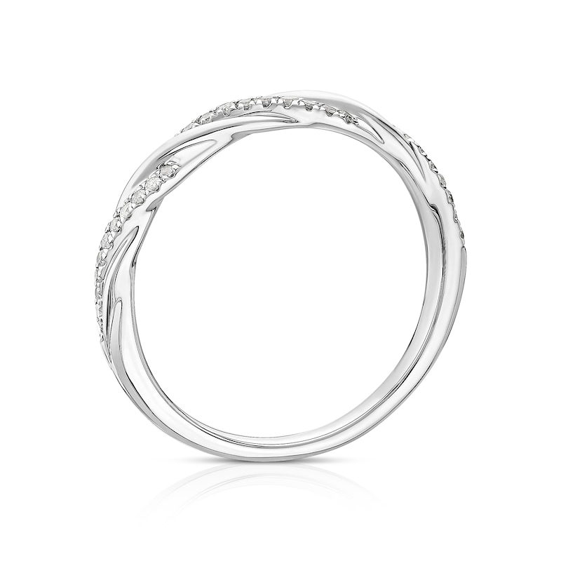 Main Image 3 of 9ct White Gold 0.12ct Diamond Twist Eternity Ring