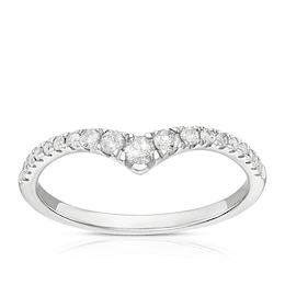 9ct White Gold 0.25ct Diamond V Shape Eternity Ring