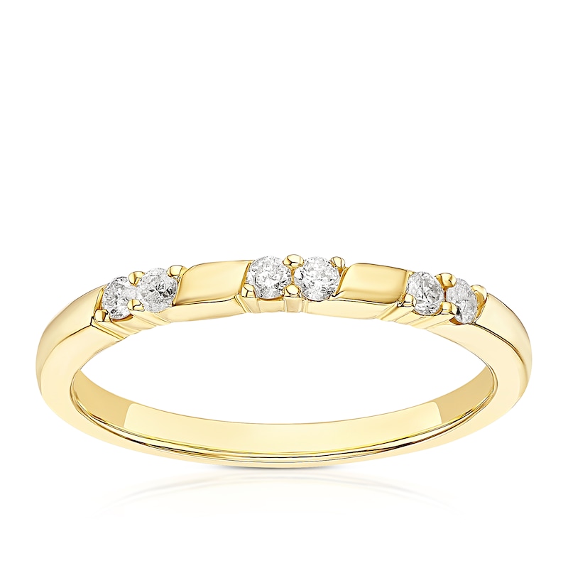 Main Image 1 of 9ct Yellow Gold 0.12ct Diamond Eternity Ring