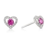 Thumbnail Image 1 of 9ct White Gold Diamond & Rhodolite Garnet Earrings