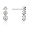 Thumbnail Image 1 of 9ct White Gold 0.20ct Diamond Trilogy Cluster Drop Stud Earrings