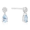 Thumbnail Image 1 of 9ct White Gold 0.10ct Diamond & Aquamarine Stud Earrings