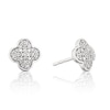 Thumbnail Image 1 of 9ct White Gold 0.15ct Diamond Clover Cluster Stud Earrings