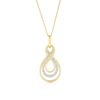 Thumbnail Image 1 of 9ct Yellow Gold Diamond Twist Drop Pendant Necklace