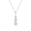 Thumbnail Image 1 of 9ct White Gold 0.12ct Diamond Trilogy Cluster Pendant Necklace