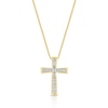 Thumbnail Image 1 of 9ct Yellow Gold Diamond Cross Pendant Necklace