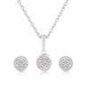 Thumbnail Image 1 of Sterling Silver 0.17ct Diamond Round Cluster Jewellery Set