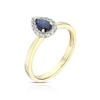 Thumbnail Image 2 of 9ct Yellow Gold Diamond & Sapphire Pear Ring