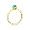 Thumbnail Image 3 of 9ct Yellow Gold Diamond & Emerald Pear Ring