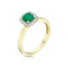 Thumbnail Image 2 of 9ct Yellow Gold Diamond & Emerald Cushion Ring