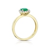 Thumbnail Image 3 of 9ct Yellow Gold Diamond & Emerald Cushion Ring