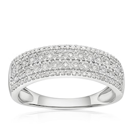 9ct White Gold 0.20ct Diamond Wide Eternity Ring