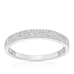 9ct White Gold 0.15ct Diamond Flat Eternity Ring