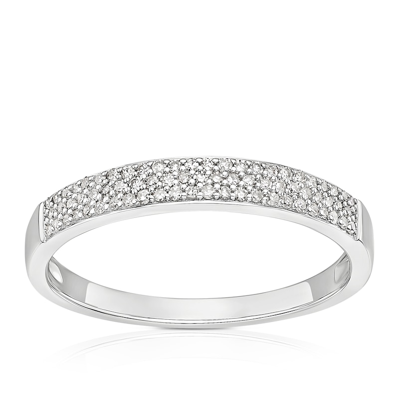 Main Image 1 of 9ct White Gold 0.15ct Diamond Flat Eternity Ring